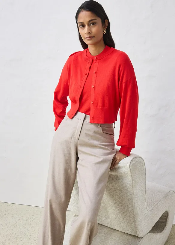 Cardigan med sidenandel, bonprix