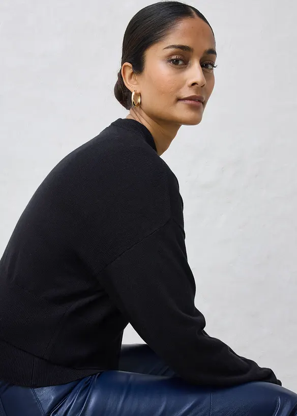 Cardigan med sidenandel, bonprix