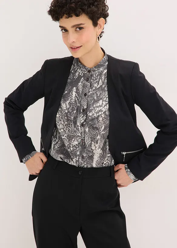 Chiffongblus med volanger, bonprix