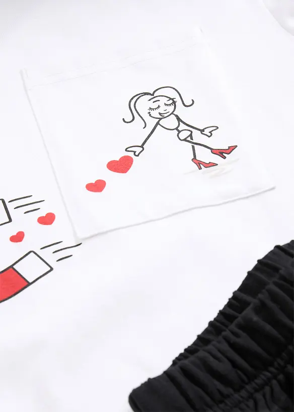 Kort pyjamas i bomull, bonprix