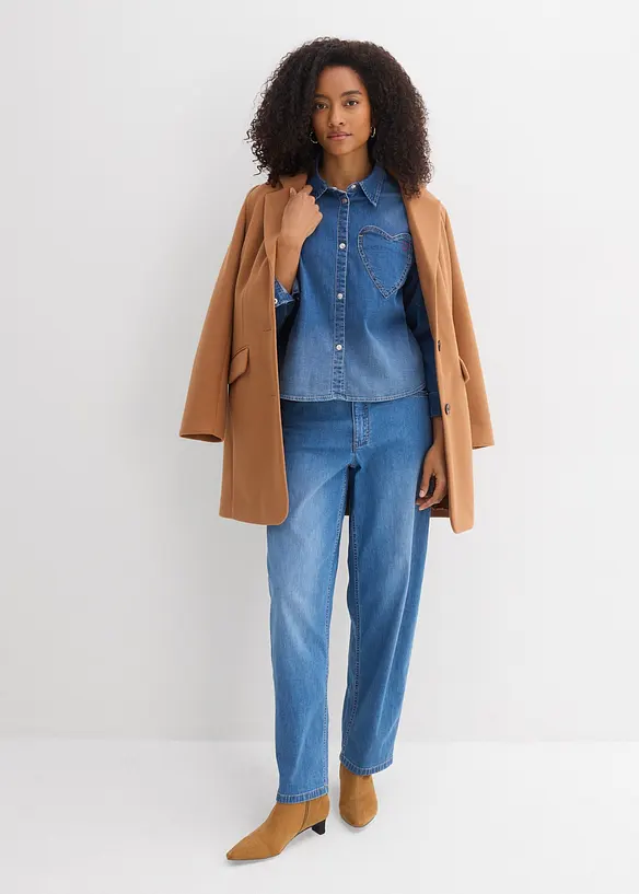 Jeansskjorta med ekologisk bomull, bonprix