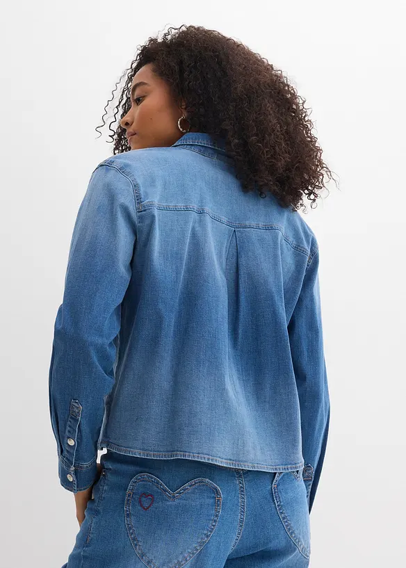 Jeansskjorta med ekologisk bomull, bonprix