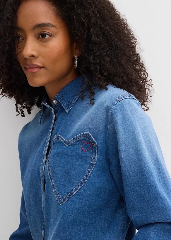 Jeansskjorta med ekologisk bomull, bonprix