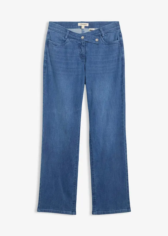 Loose Straight Jeans, Mid Waist, ekologisk bomull, bonprix