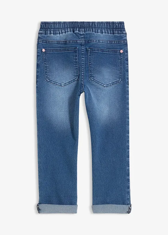 Dra p&aring;-jeans Mid Waist, med bekv&auml;m midja, bonprix