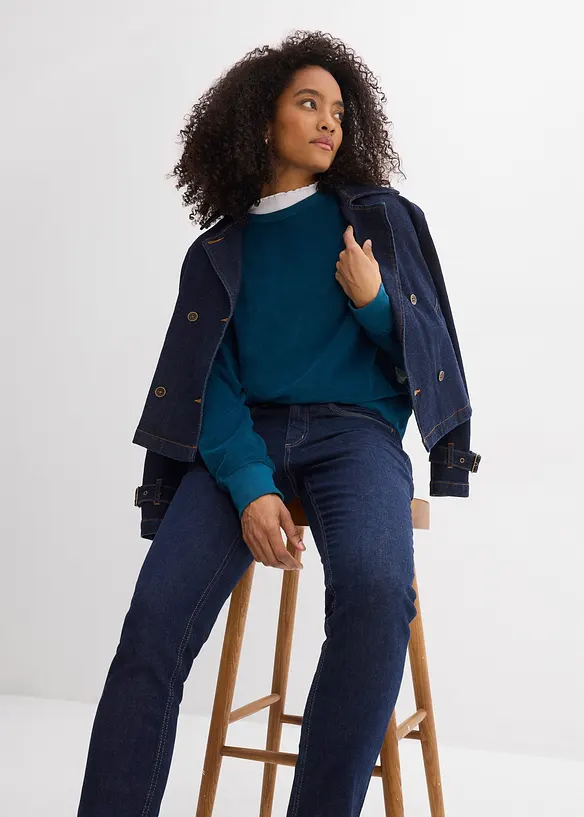 Slim Fit Jeans, Mid Waist, ekologisk bomull, bonprix