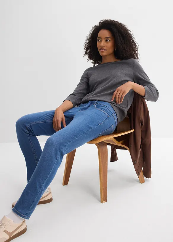 Slim Fit Jeans, Mid Waist, ekologisk bomull, bonprix