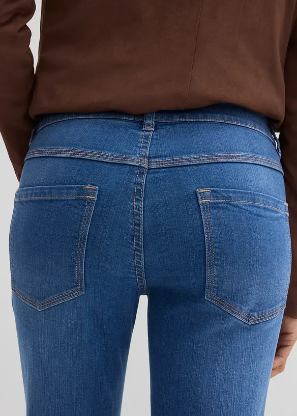 Slim Fit Jeans, Mid Waist, ekologisk bomull, bonprix