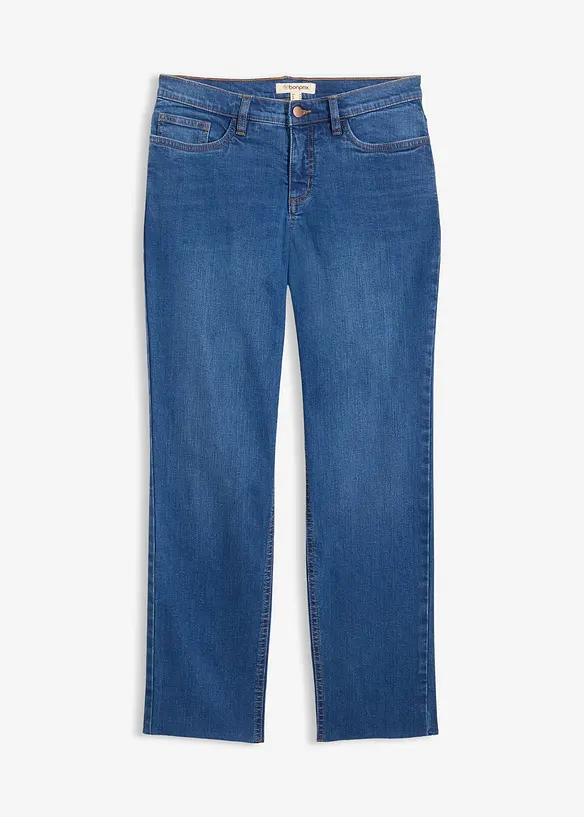 Straight Jeans Mid Waist, med ekologisk bomull, cropped, bonprix