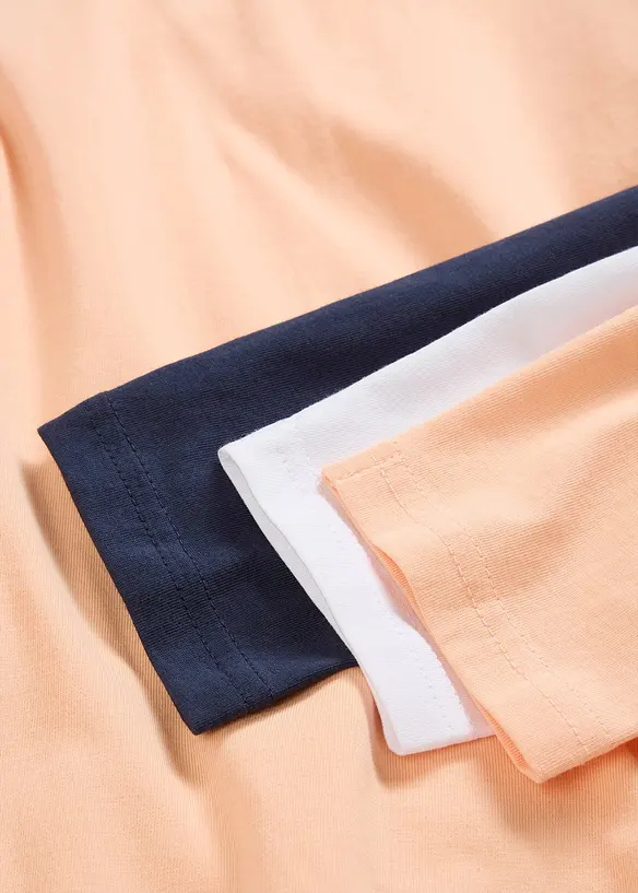 L&aring;ng&auml;rmad T-shirt i ekologisk bomull (3-pack), bonprix