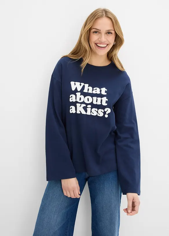 L&aring;ng&auml;rmad topp av tjockt bomullsmaterial, bonprix