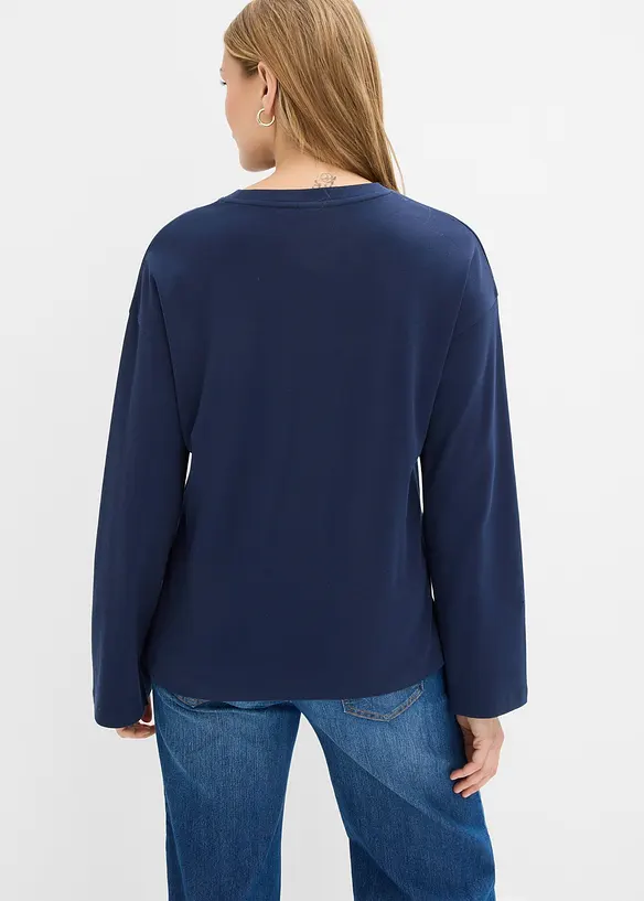 L&aring;ng&auml;rmad topp av tjockt bomullsmaterial, bonprix