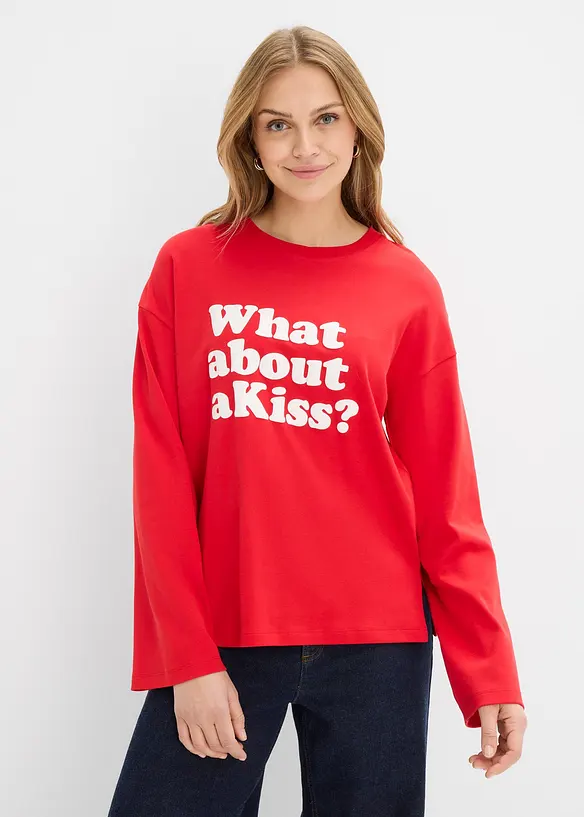 L&aring;ng&auml;rmad topp av tjockt bomullsmaterial, bonprix