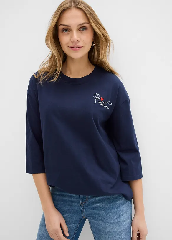 Topp i "boxy" modell av ren bomull, bonprix