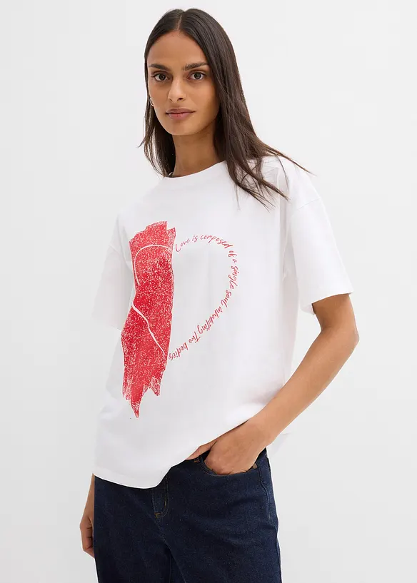 Oversizetopp av elastisk bomullsmix, bonprix