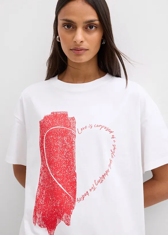 Oversizetopp av elastisk bomullsmix, bonprix