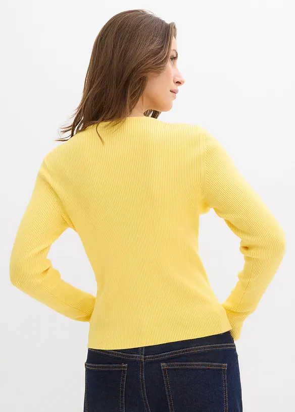 Finstickad cardigan av mjuk viskosmix, bonprix