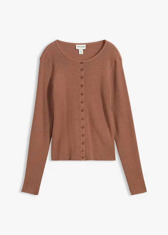 Finstickad cardigan av mjuk viskosmix, bonprix