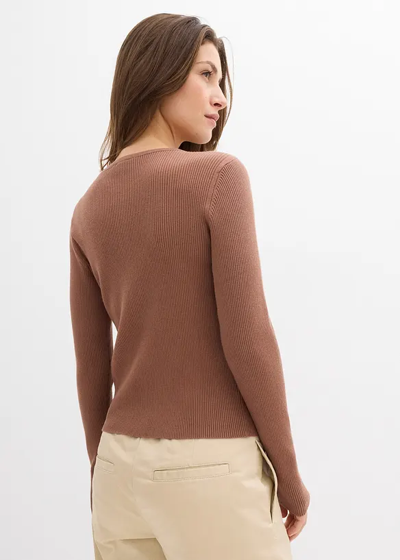 Finstickad cardigan av mjuk viskosmix, bonprix