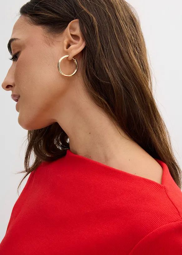 Ribbstickad topp med figurn&auml;ra passform, bonprix