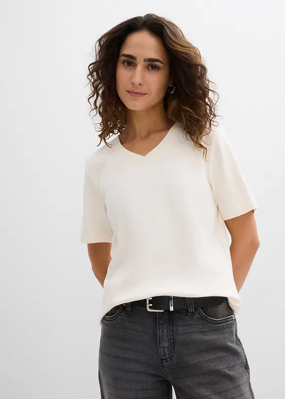 Topp i stabil jersey av ekologisk bomull (2-pack), bonprix