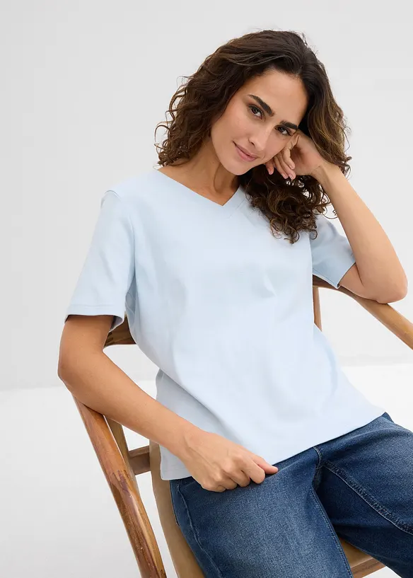 Topp i stabil jersey av ekologisk bomull (2-pack), bonprix