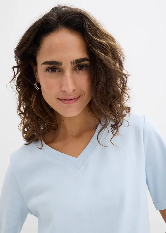 Topp i stabil jersey av ekologisk bomull (2-pack), bonprix