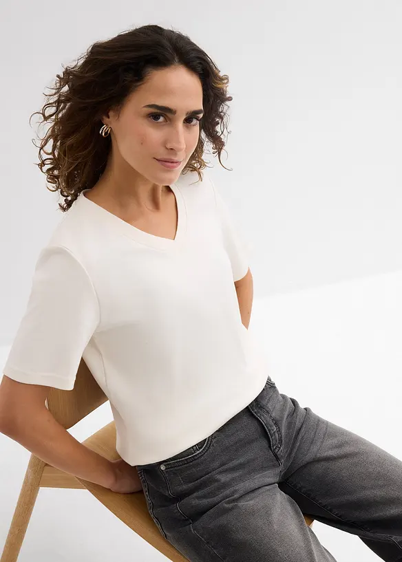 Topp i stabil jersey av ekologisk bomull (2-pack), bonprix