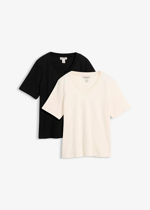 Topp i stabil jersey av ekologisk bomull (2-pack), bonprix