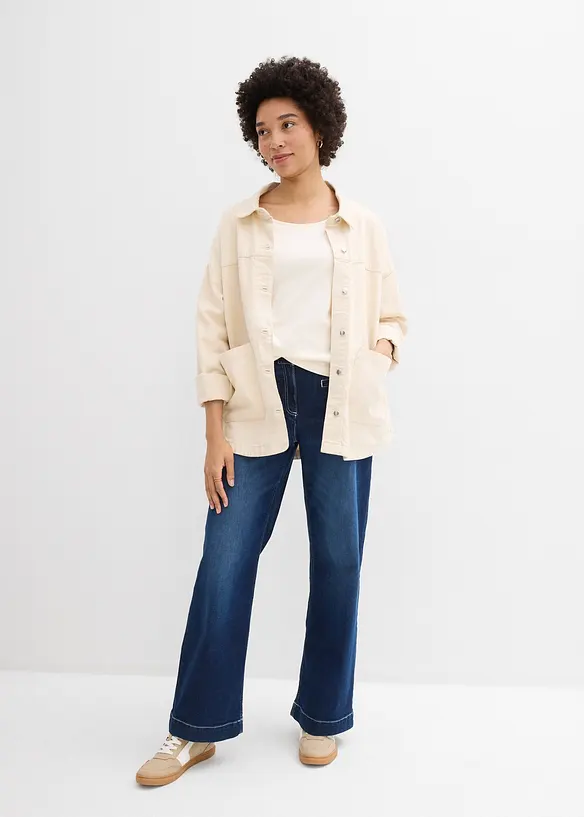 Topp i stabil jersey av ekologisk bomull, 3/4-&auml;rm, bonprix