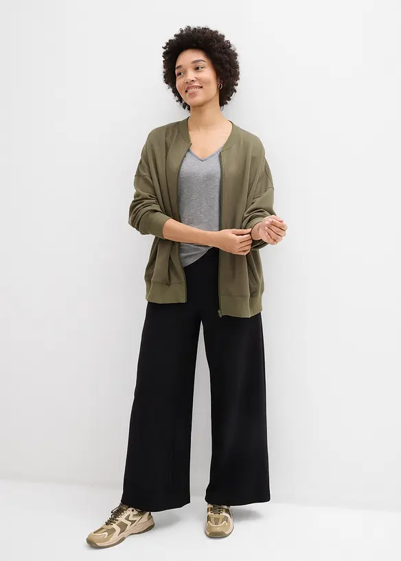 Topp i stabil jersey med ekologisk bomull, 3/4-&auml;rm, bonprix