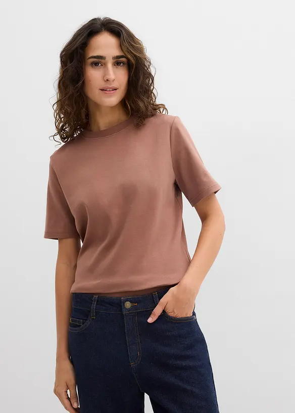 Topp av stabil jersey av ekologisk bomull (2-pack), bonprix