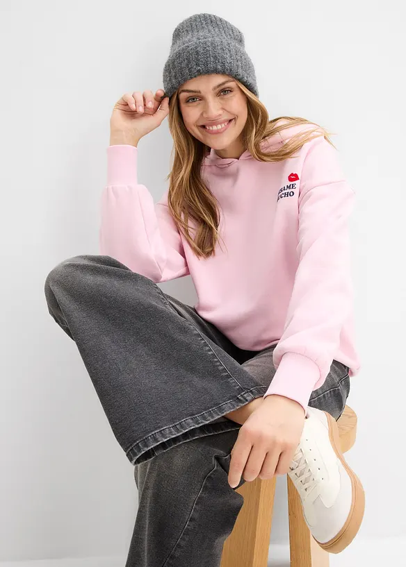 Oversizesweatshirt med huva, bonprix