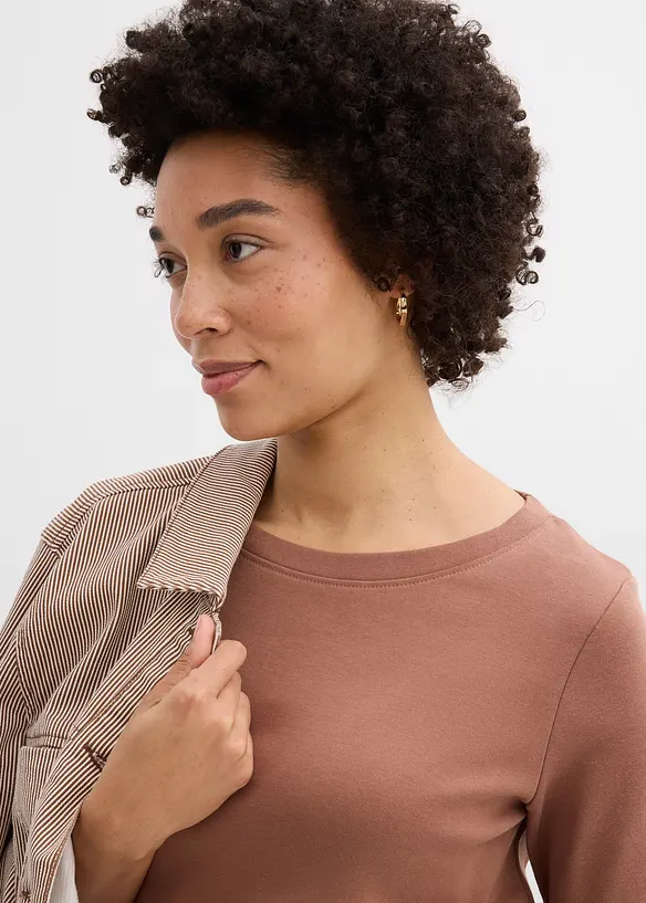 Topp i stabil jersey med ekologisk bomull (3-pack), bonprix