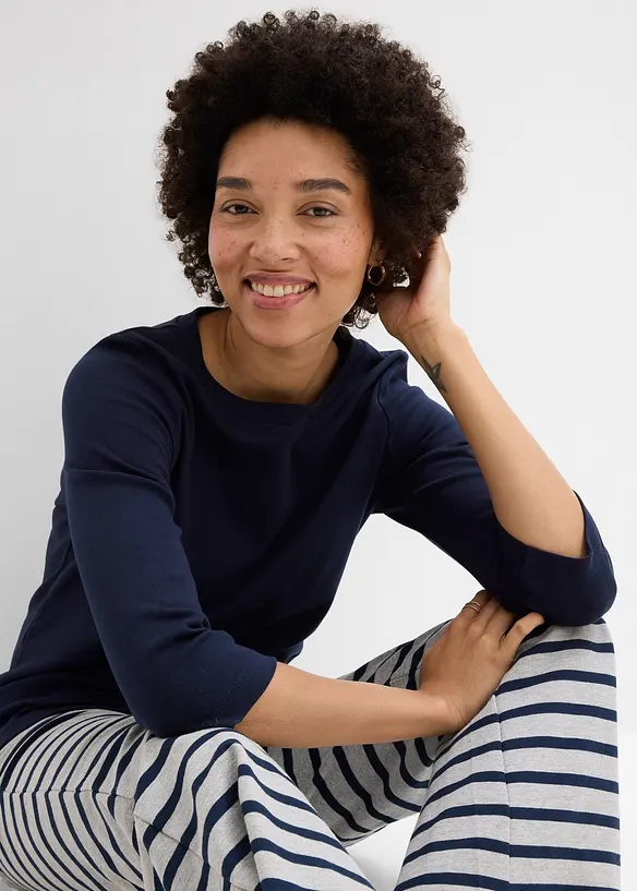 Topp i stabil jersey med ekologisk bomull (3-pack), bonprix