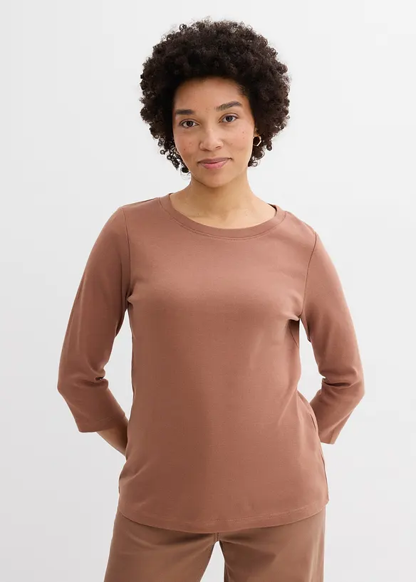 Topp i stabil jersey med ekologisk bomull (3-pack), bonprix