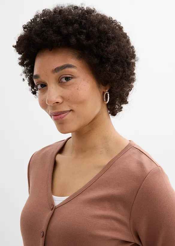 Cardigan i stabil jersey av ekologisk bomull, bonprix