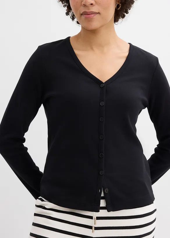 Cardigan i stabil jersey av ekologisk bomull, bonprix