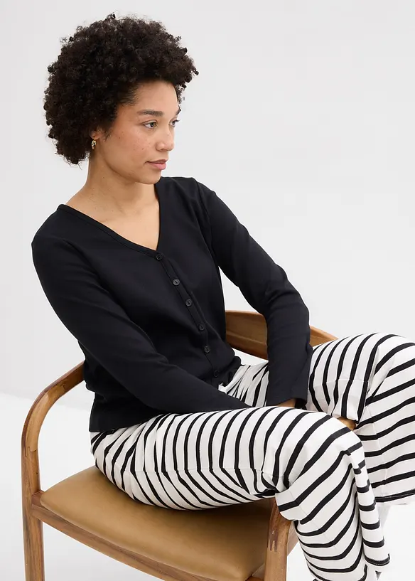 Cardigan i stabil jersey av ekologisk bomull, bonprix