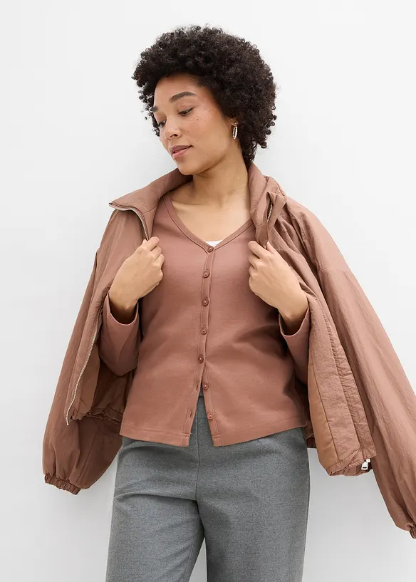 Cardigan i stabil jersey av ekologisk bomull, bonprix