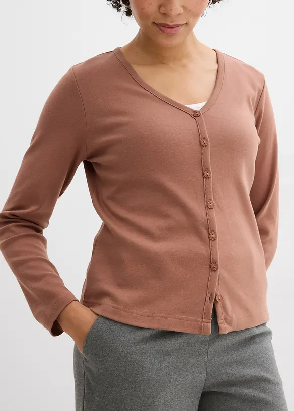 Cardigan i stabil jersey av ekologisk bomull, bonprix