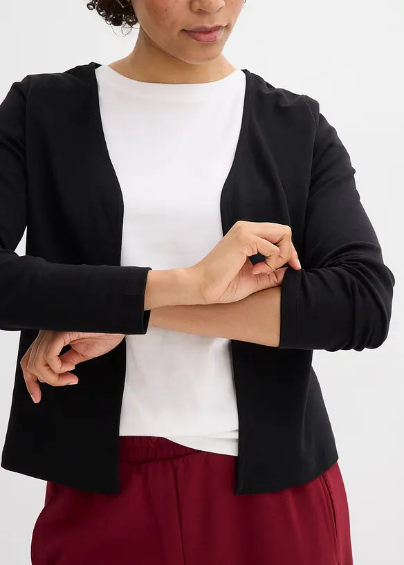 Cardigan i stabil jersey av ekologisk bomull, bonprix