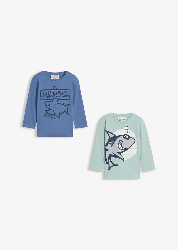 L&aring;ng&auml;rmad T-shirt i ekologisk bomull (2-pack), bonprix