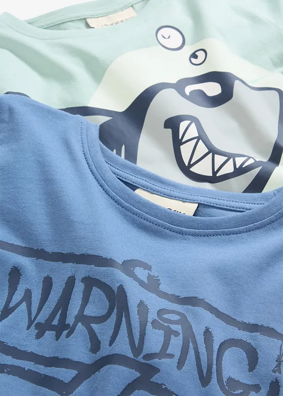 L&aring;ng&auml;rmad T-shirt i ekologisk bomull (2-pack), bonprix