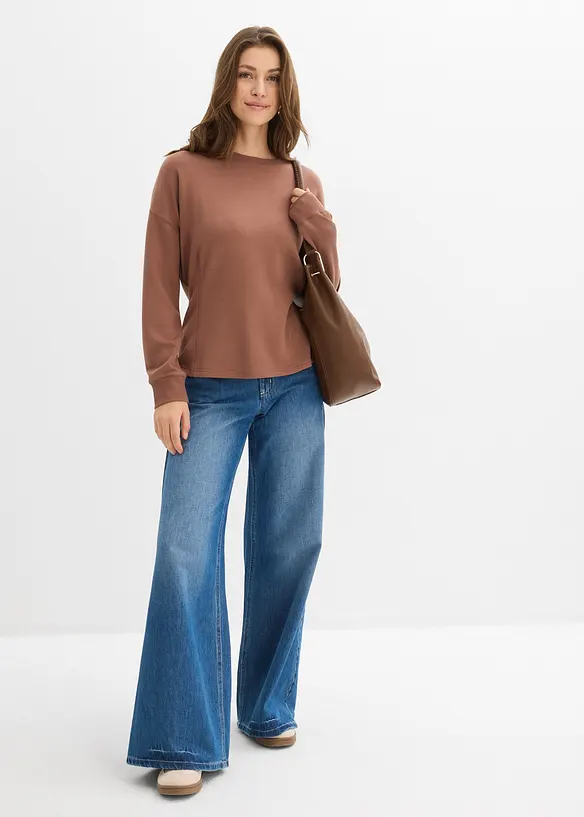 Sweatshirt i insv&auml;ngd modell, bonprix