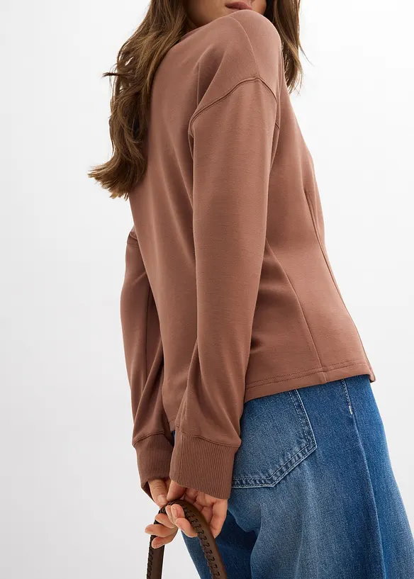 Sweatshirt i insv&auml;ngd modell, bonprix