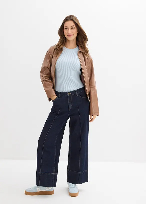 Kort jacka i skinnimitation, bonprix