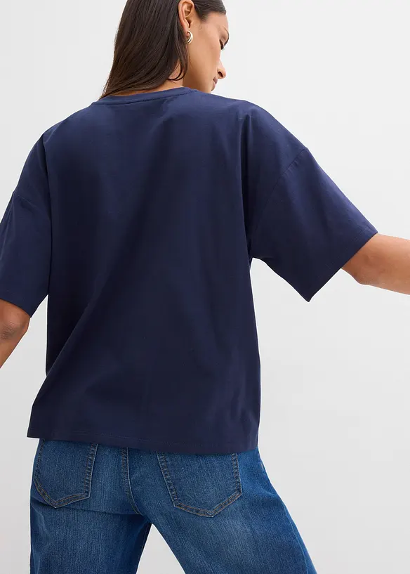 T-shirt av stretchig mix med ekologisk bomull, bonprix