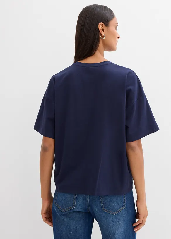 T-shirt av stretchig mix med ekologisk bomull, bonprix