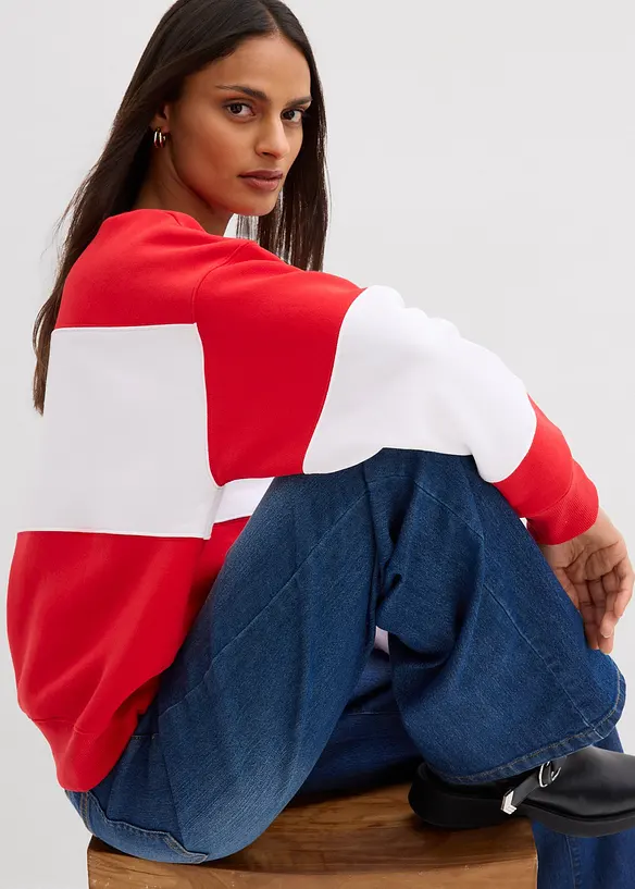 Oversizesweatshirt i mjuk bomullsmix, bonprix